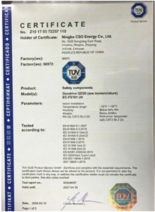 tuv product safety certificate
